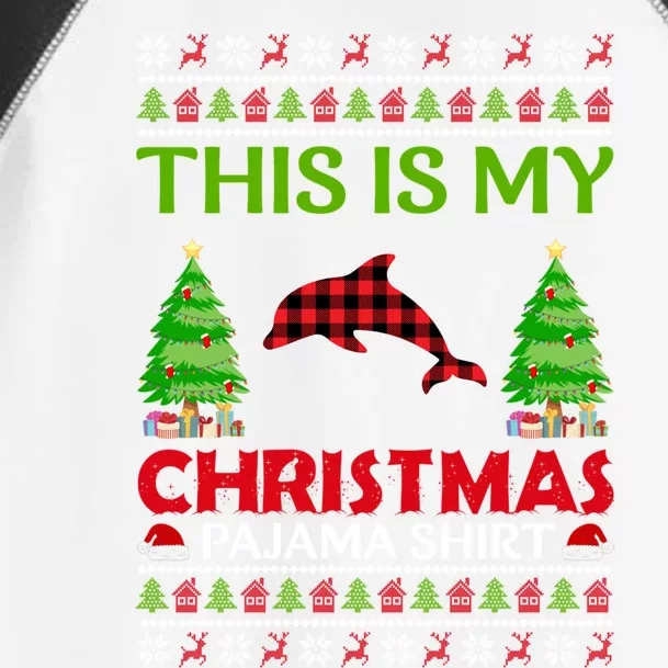 This Is My Dolphin Xmas Pajama Funny Ugly Sweater Christmas Great Gift Toddler Fine Jersey T-Shirt