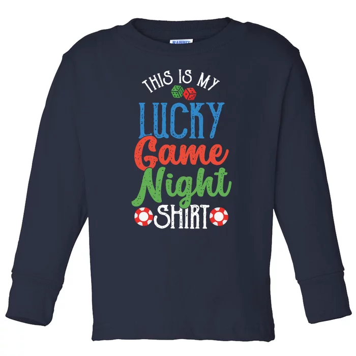 This Is My Lucky Game Night Outfit Poker Casino Gambling Toddler Long Sleeve Shirt