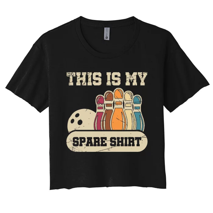 This Is My Spare Bowling Alley Gutter Pins Bowling Women's Crop Top Tee