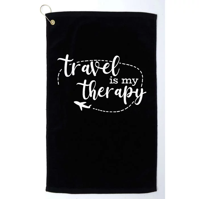 Travel Is My Therapy / World Traveler Love Traveling Quote Platinum Collection Golf Towel