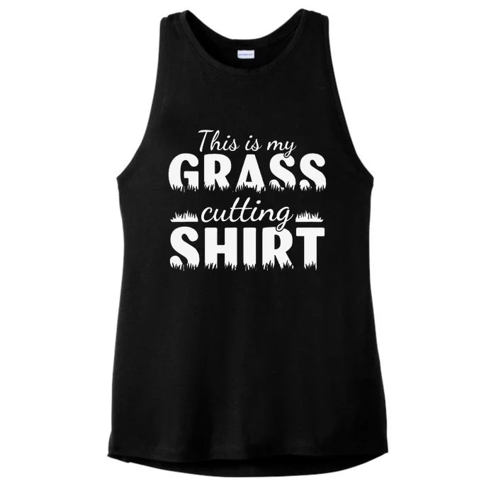 This Is My Grass Cutting Ladies Tri-Blend Wicking Tank