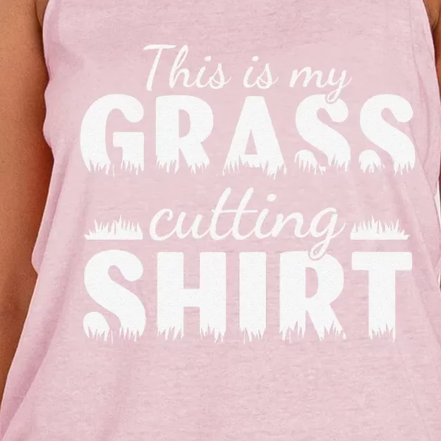 This Is My Grass Cutting Women's Knotted Racerback Tank