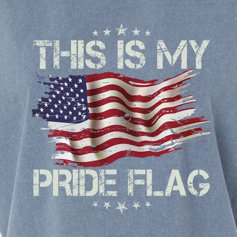 This Is My Pride Flag Usa American 4th Of July Patriotic Garment-Dyed Women's Muscle Tee