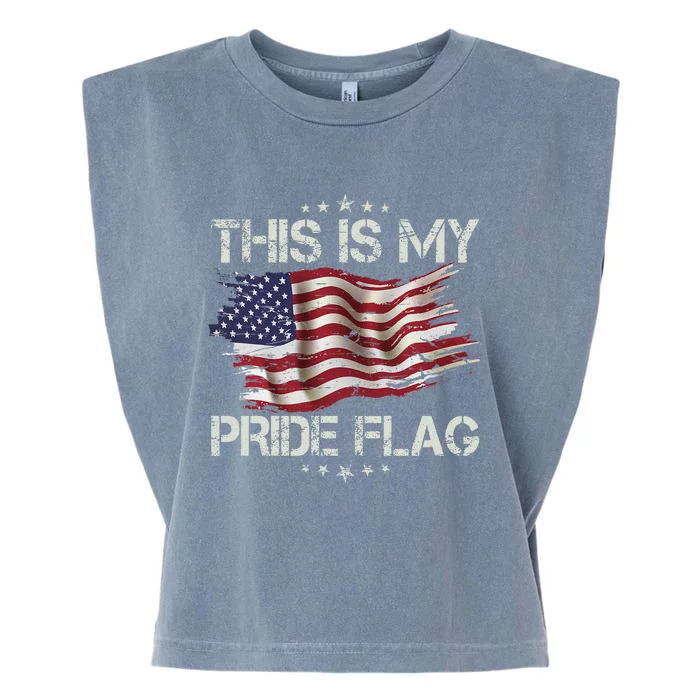 This Is My Pride Flag Usa American 4th Of July Patriotic Garment-Dyed Women's Muscle Tee