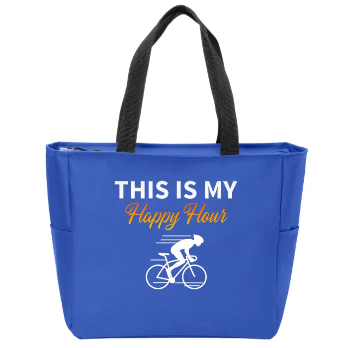 This Is My Happy Hour Cycling Fitness Bike Riding Workout Gift Zip Tote Bag