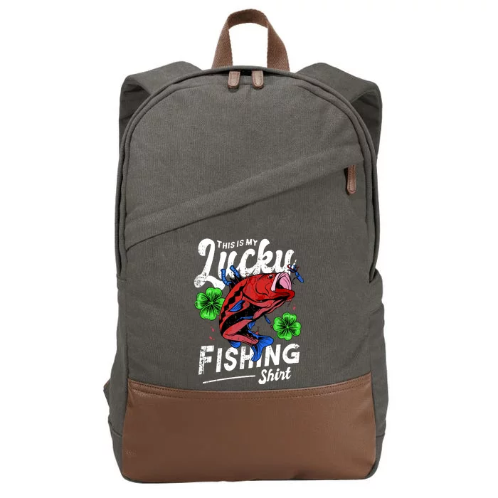 This Is My Lucky Fishing Shirt Cotton Canvas Backpack