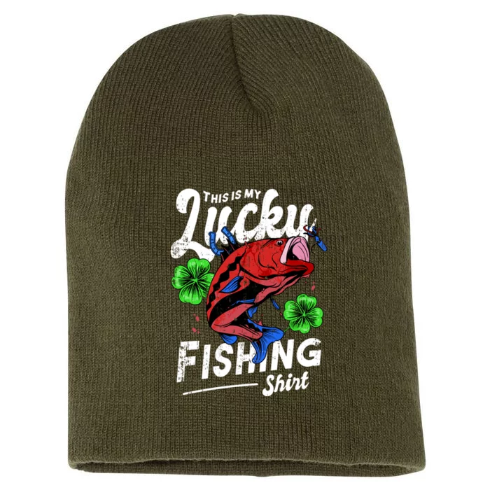 This Is My Lucky Fishing Shirt Short Acrylic Beanie