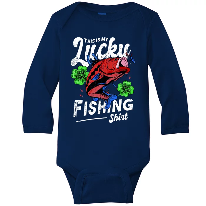 This Is My Lucky Fishing Shirt Baby Long Sleeve Bodysuit