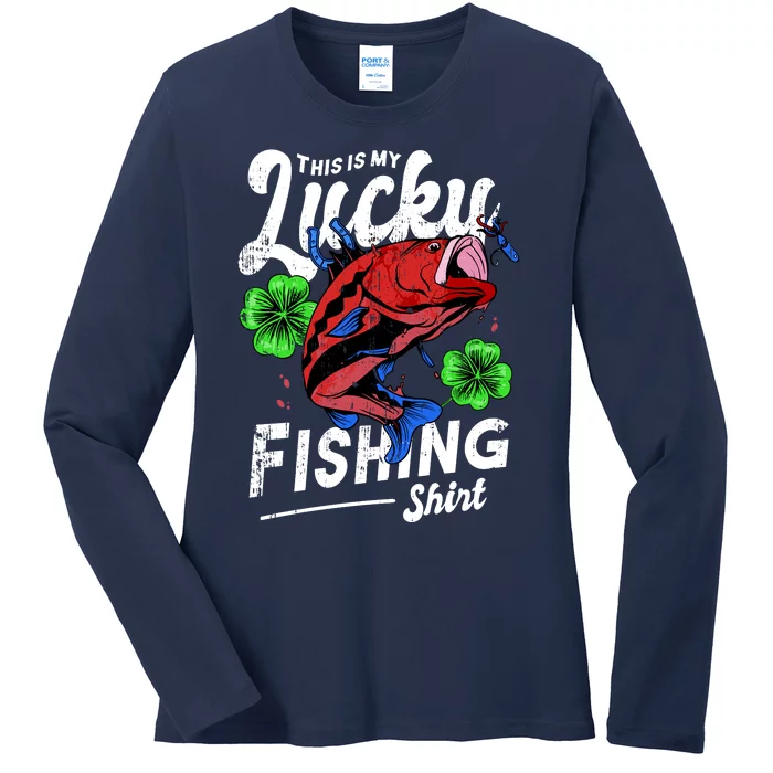 This Is My Lucky Fishing Shirt Ladies Long Sleeve Shirt