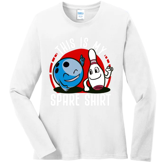 This Is My Spare Bowling Alley Gutter Pins Bowling Ladies Long Sleeve Shirt