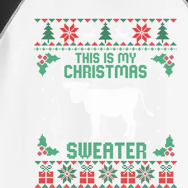 This Is My Christmas Sweater Cow Lover Funny Gift Cow Ugly Xmas Gift Toddler Fine Jersey T-Shirt