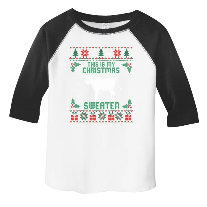 This Is My Christmas Sweater Cow Lover Funny Gift Cow Ugly Xmas Gift Toddler Fine Jersey T-Shirt