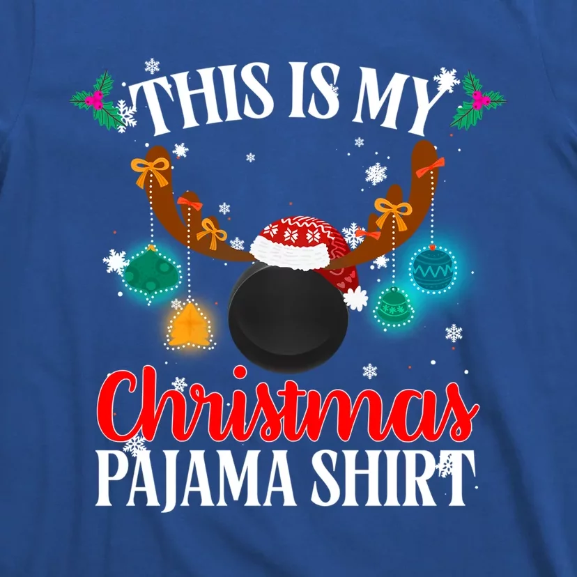 This Is My Christmas Ice Hockey Pajama Lights Santa Xmas Gift T-Shirt