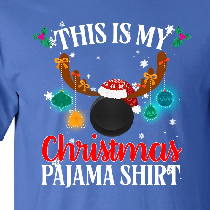 This Is My Christmas Ice Hockey Pajama Lights Santa Xmas Gift Tall T-Shirt