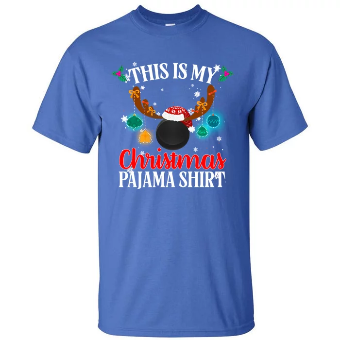 This Is My Christmas Ice Hockey Pajama Lights Santa Xmas Gift Tall T-Shirt