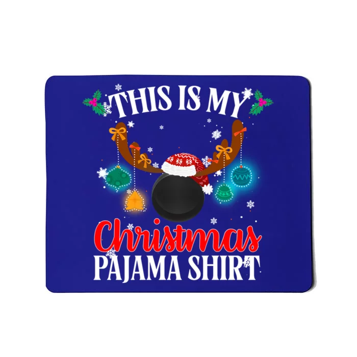 This Is My Christmas Ice Hockey Pajama Lights Santa Xmas Gift Mousepad