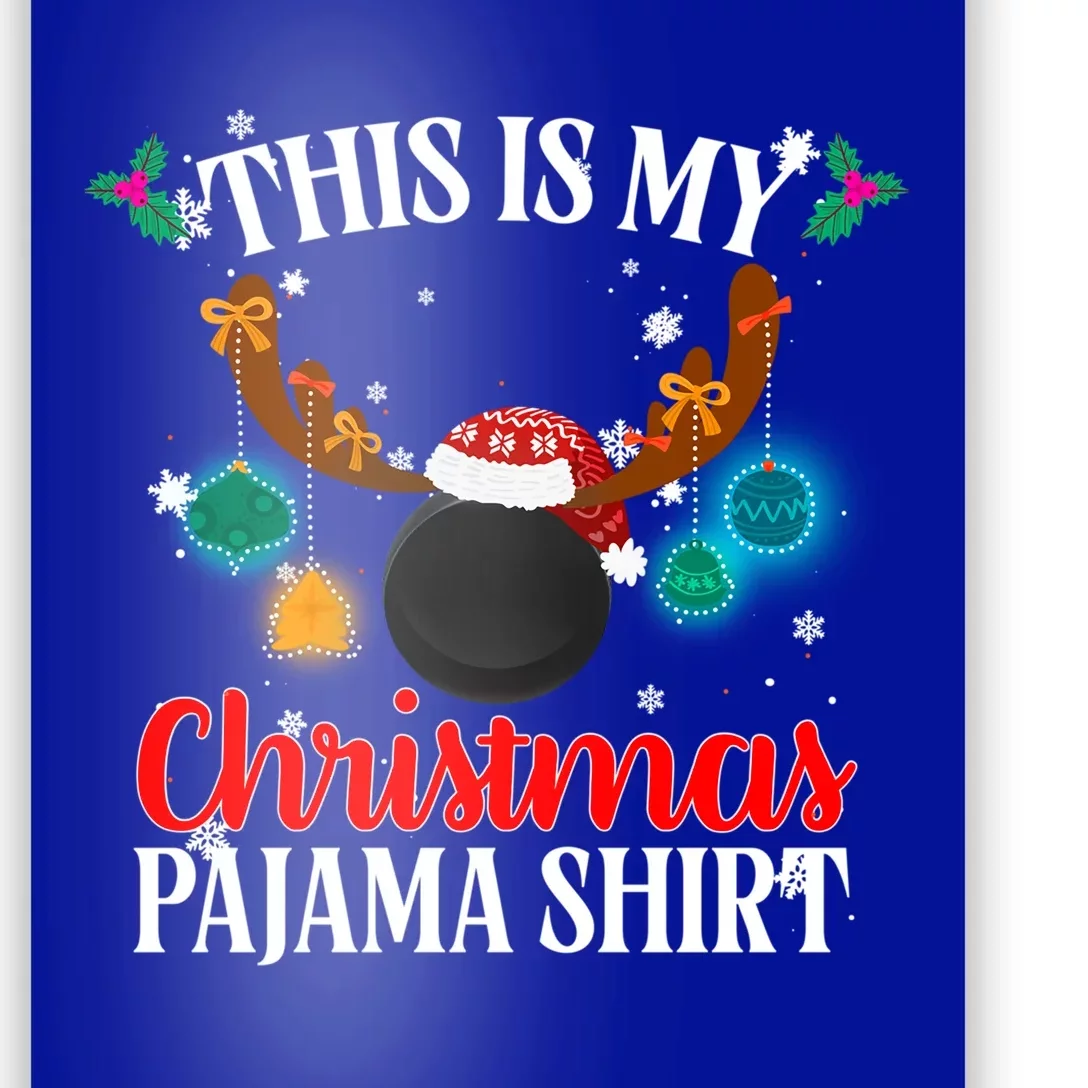 This Is My Christmas Ice Hockey Pajama Lights Santa Xmas Gift Poster