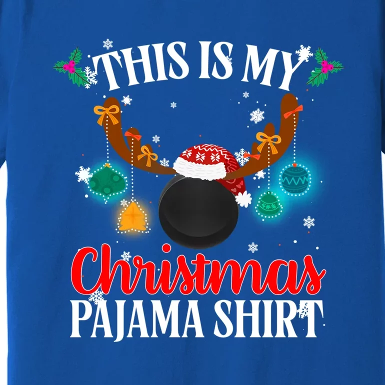 This Is My Christmas Ice Hockey Pajama Lights Santa Xmas Gift Premium T-Shirt