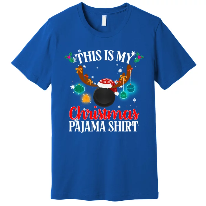 This Is My Christmas Ice Hockey Pajama Lights Santa Xmas Gift Premium T-Shirt