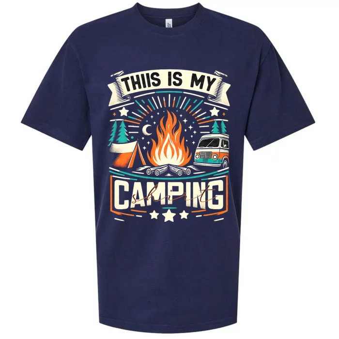 This Is My Camping Funny Camper Hiker Camping Lovers Sueded Cloud Jersey T-Shirt