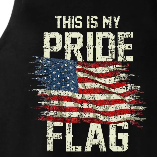 This Is My Pride Flag USA American 4th Of July Patriotic Tank Top Ladies Tri-Blend Wicking Tank