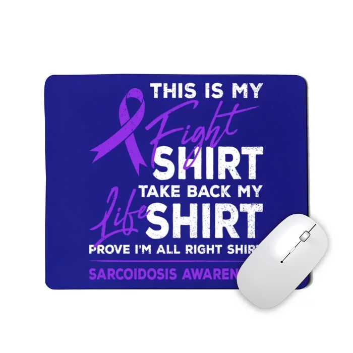 This Is My Fighgreat Gift Sarcoidosis Awareness Purple Ribbon Gift Mousepad