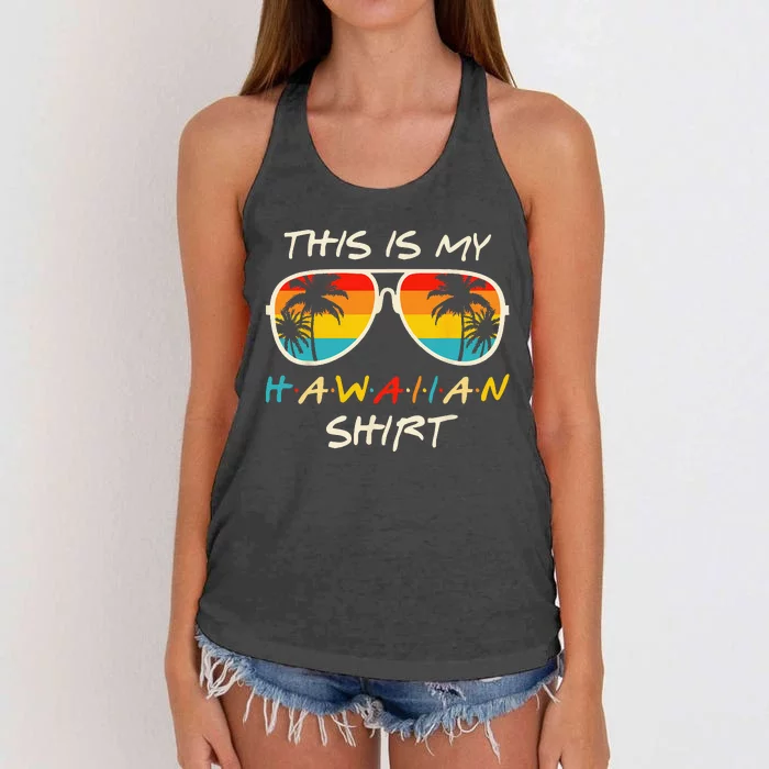 This Is My Hawaiian Tropical Luau Summer Party Hawaii Women's Knotted Racerback Tank