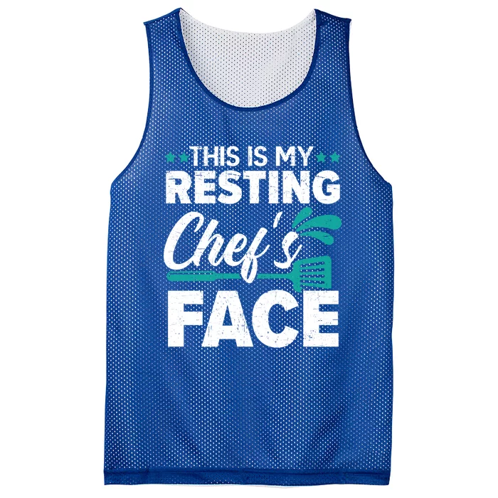 This Is My Resting Chefs Face Cooking Gangster Culinary Gift Mesh Reversible Basketball Jersey Tank