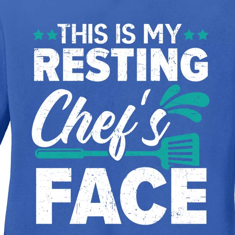 This Is My Resting Chefs Face Cooking Gangster Culinary Gift Ladies Long Sleeve Shirt