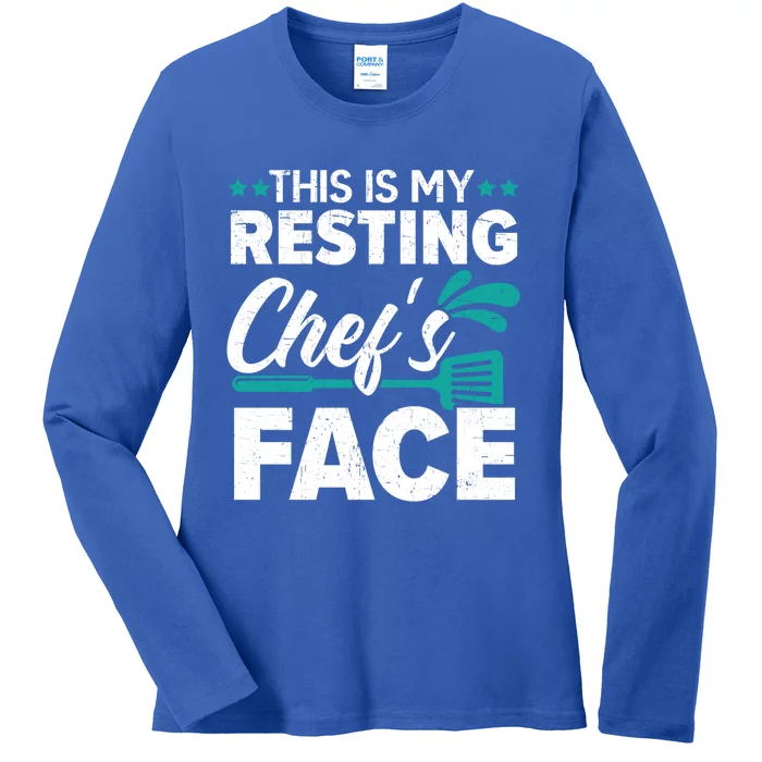 This Is My Resting Chefs Face Cooking Gangster Culinary Gift Ladies Long Sleeve Shirt