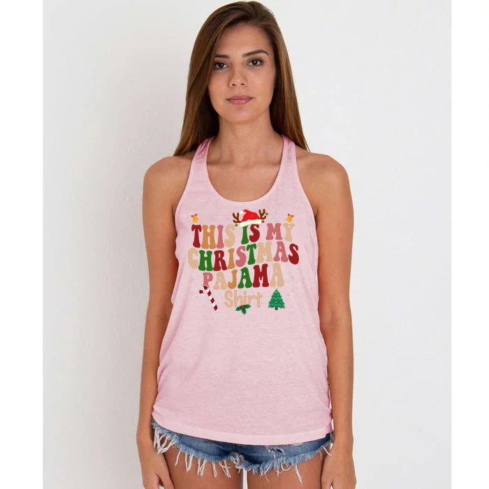 This Is My Christmas Pajama Women's Knotted Racerback Tank