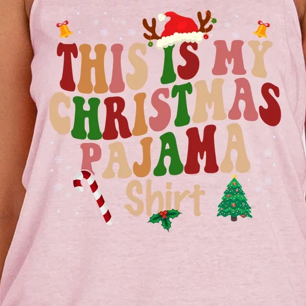 This Is My Christmas Pajama Women's Knotted Racerback Tank