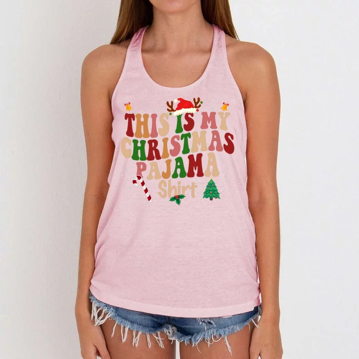 This Is My Christmas Pajama Women's Knotted Racerback Tank