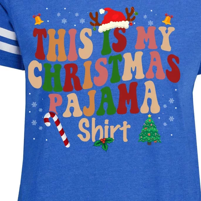 This Is My Christmas Pajama Enza Ladies Jersey Football T-Shirt