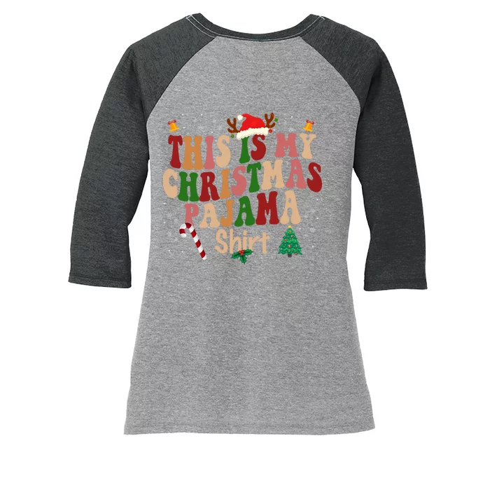 This Is My Christmas Pajama Women's Tri-Blend 3/4-Sleeve Raglan Shirt