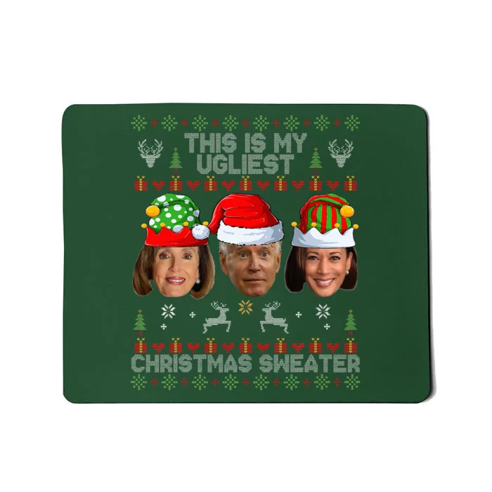 This Is My Ugliest Christmas Sweater Funny Joe Biden Kamala Mousepad