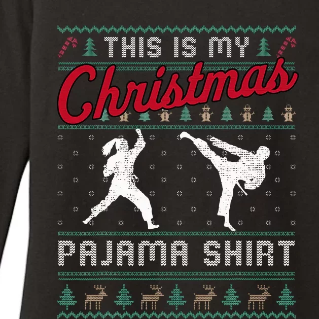 This Is My Christmas Pajama Taekwondo Ugly Funny Womens CVC Long Sleeve Shirt