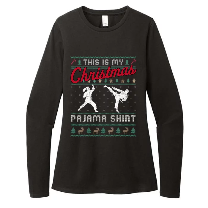 This Is My Christmas Pajama Taekwondo Ugly Funny Womens CVC Long Sleeve Shirt