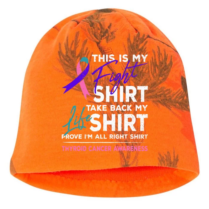 This Is My Fight Thyroid Cancer Awareness Ribbon Gift Kati - Camo Knit Beanie