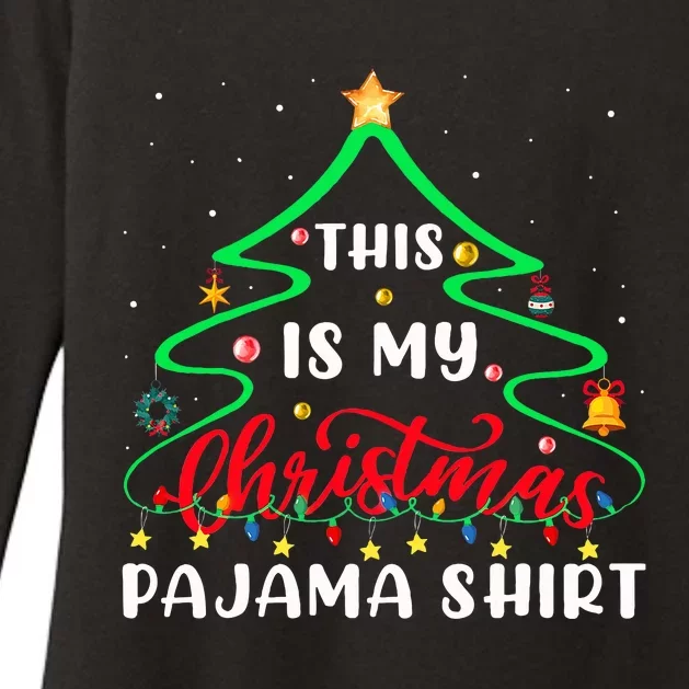 This Is My Christmas Pajama Christmas Tree Lights Womens CVC Long Sleeve Shirt