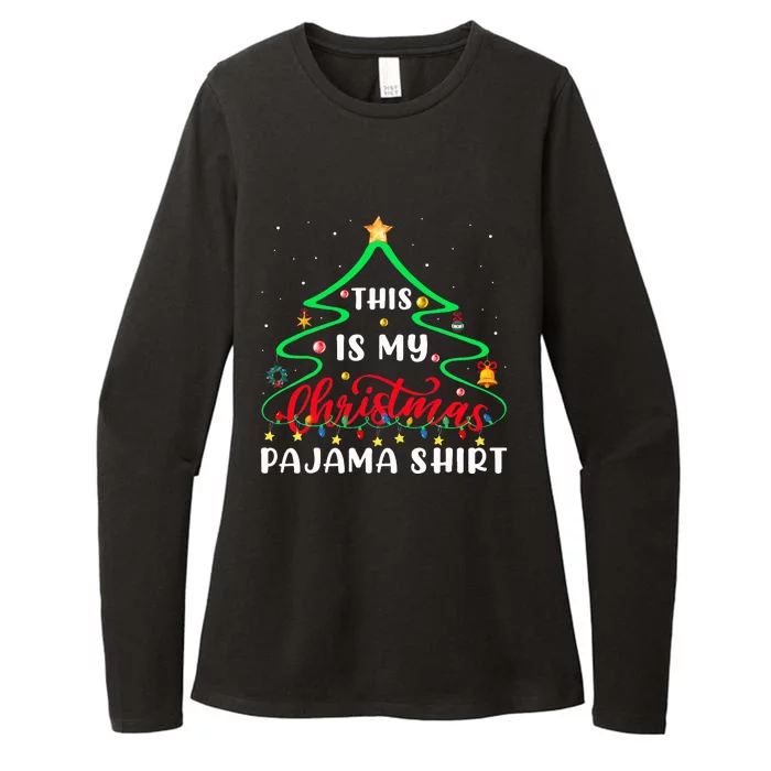 This Is My Christmas Pajama Christmas Tree Lights Womens CVC Long Sleeve Shirt