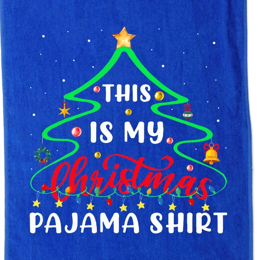 This Is My Christmas Pajama Christmas Tree Lights Platinum Collection Golf Towel