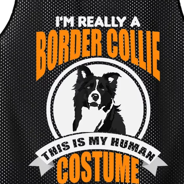 This Is My Human Costume Im Really a Border Collie Christmas Mesh Reversible Basketball Jersey Tank