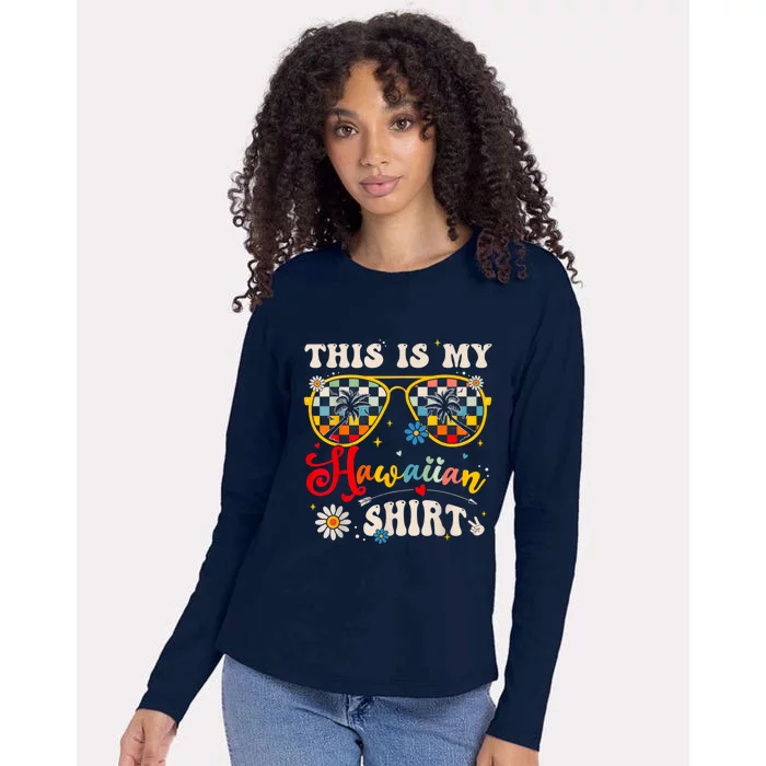 This Is My Hawaiian S.hirt Tropical Luau Costume Party Hawaii Womens Cotton Relaxed Long Sleeve T-Shirt