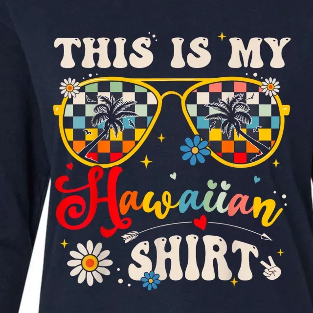 This Is My Hawaiian S.hirt Tropical Luau Costume Party Hawaii Womens Cotton Relaxed Long Sleeve T-Shirt