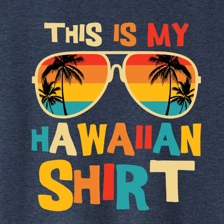 This Is My Hawaiian Tropical Luau Costume Party Hawaii Women's Crop Top Tee