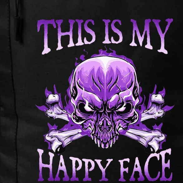 This Is My Happy Face Halloween Purple Skull Daily Commute Backpack