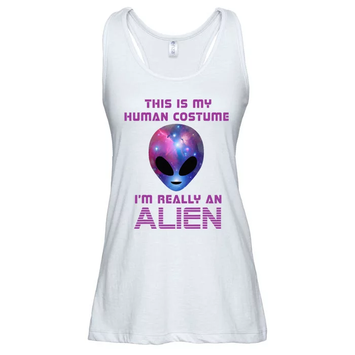 This Is My Human Costume Im Really An Alien Ladies Essential Flowy Tank