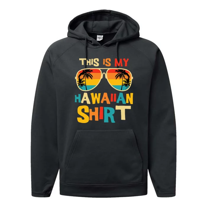 This Is My Hawaiian Tropical Luau Costume Party Hawaii Performance Fleece Hoodie