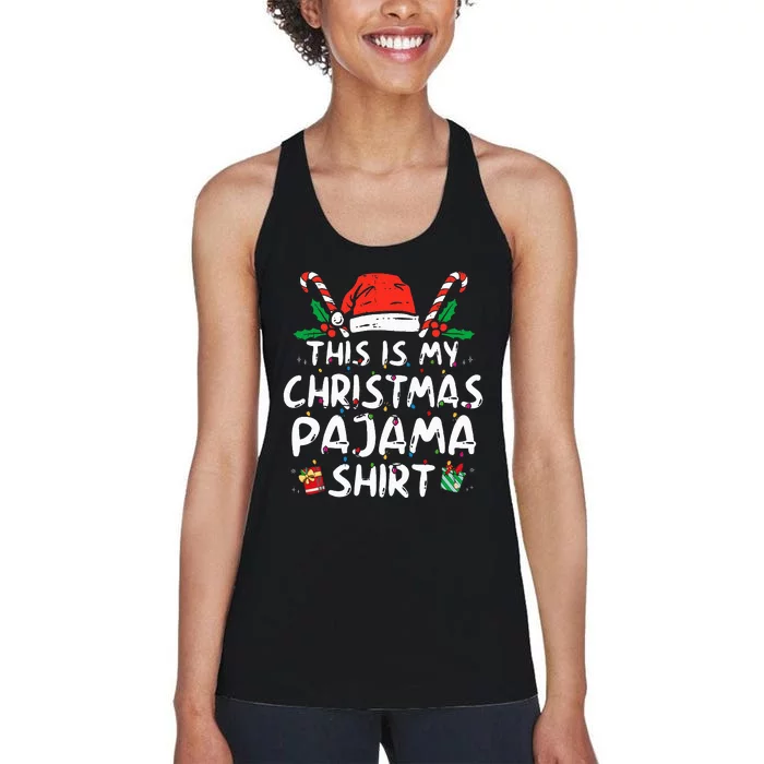 This Is My Christmas Pajama Funny Xmas Pjs Women's Racerback Tank